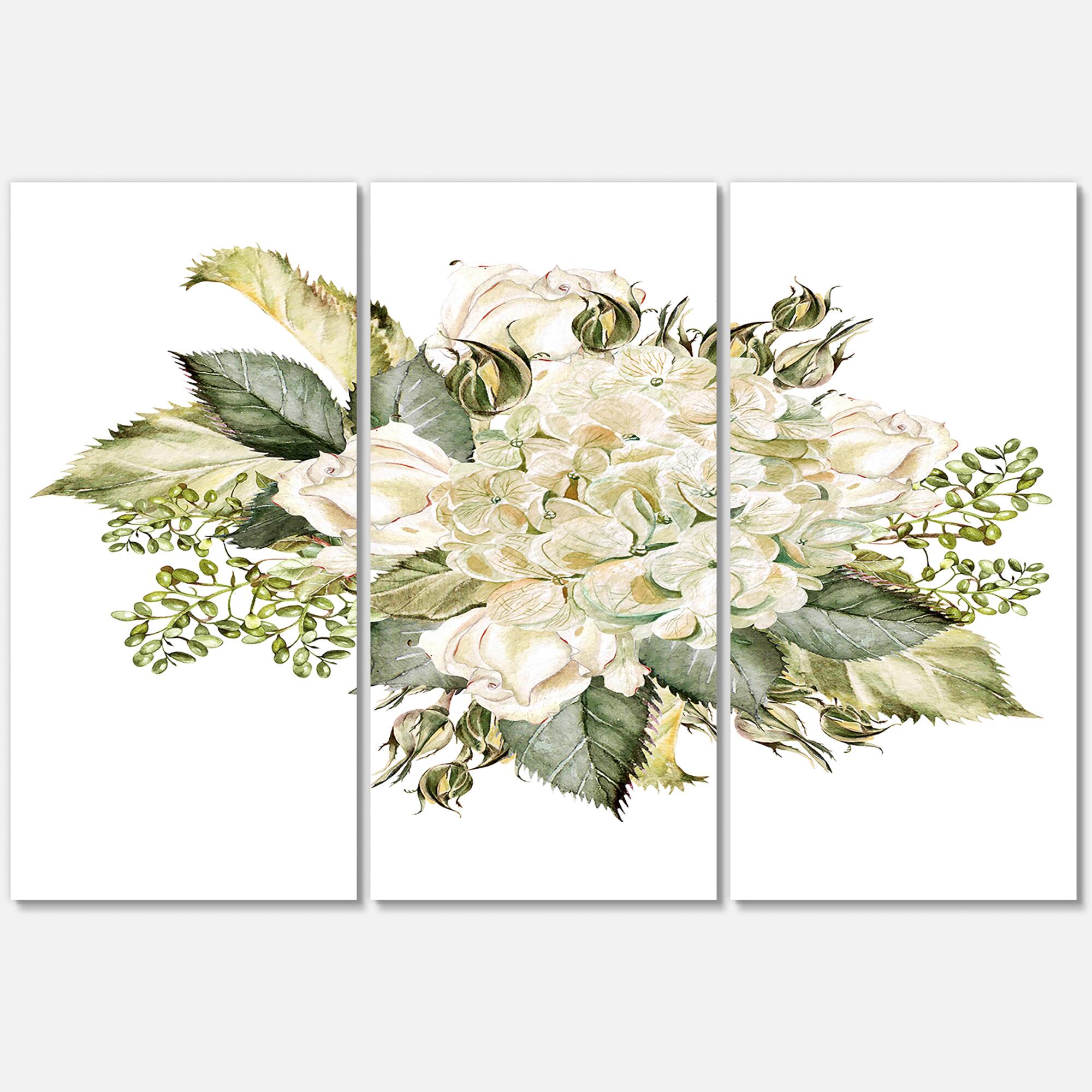 Designart - Beautiful Bouquet With Hudrangea and Roses